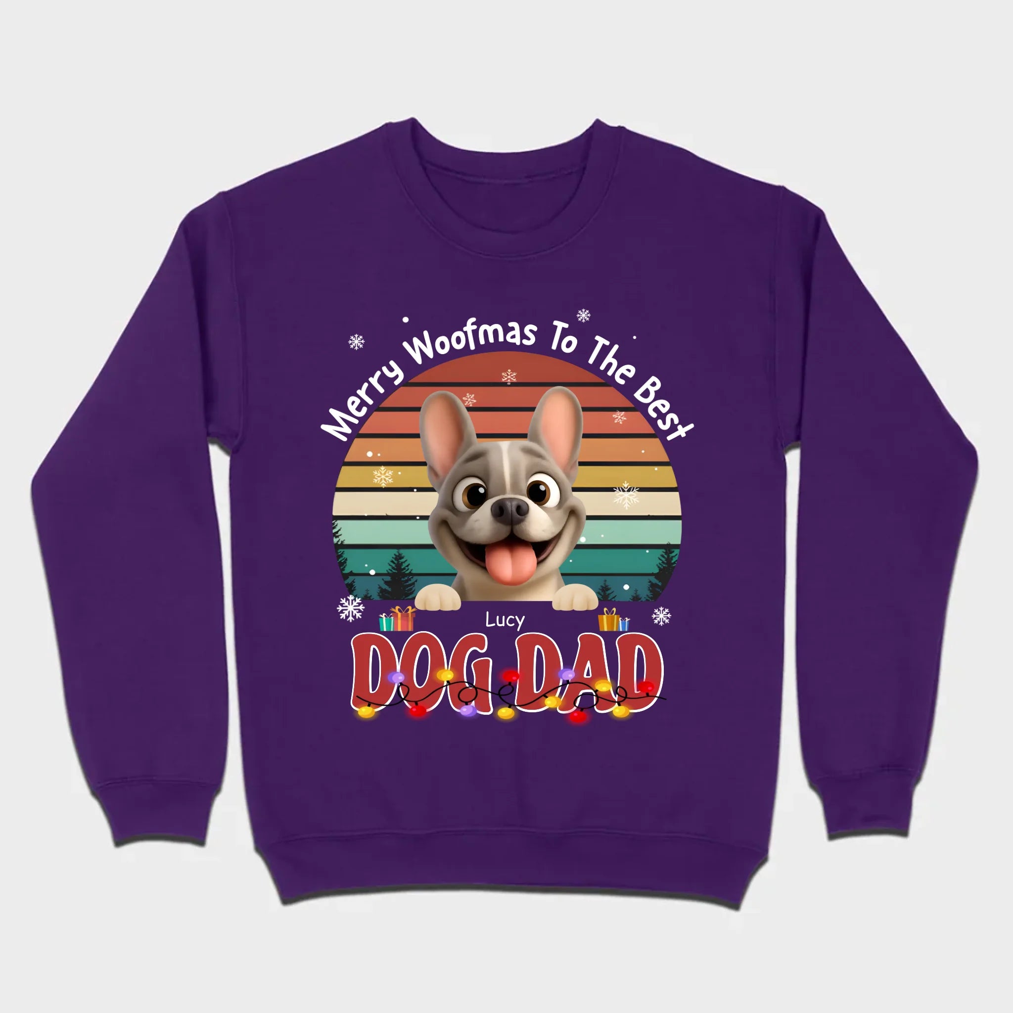 Custom Frenchie Basic Tee – Merry Woofmas To The Best Dog Dad Present