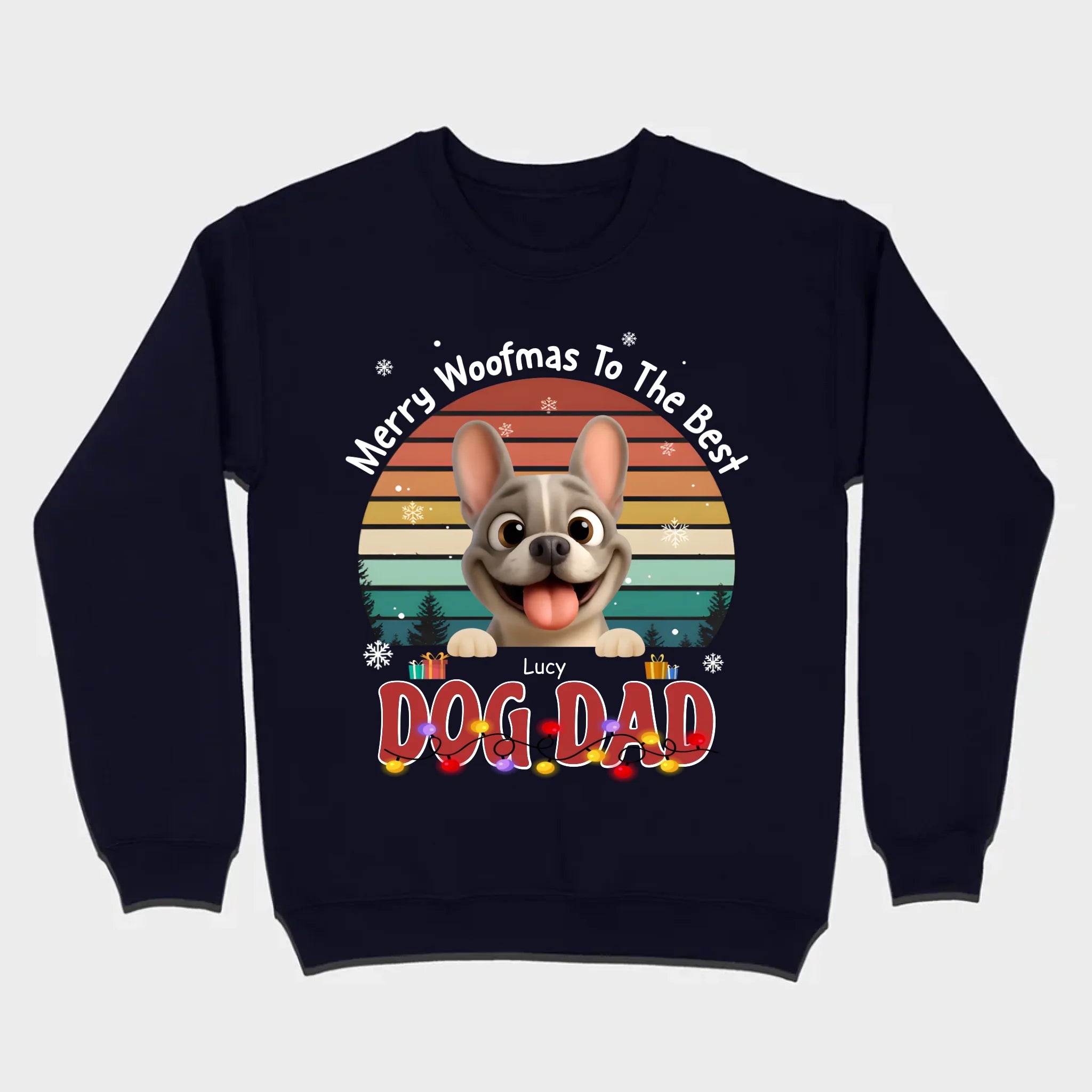 Custom Frenchie Basic Tee – Merry Woofmas To The Best Dog Dad Present