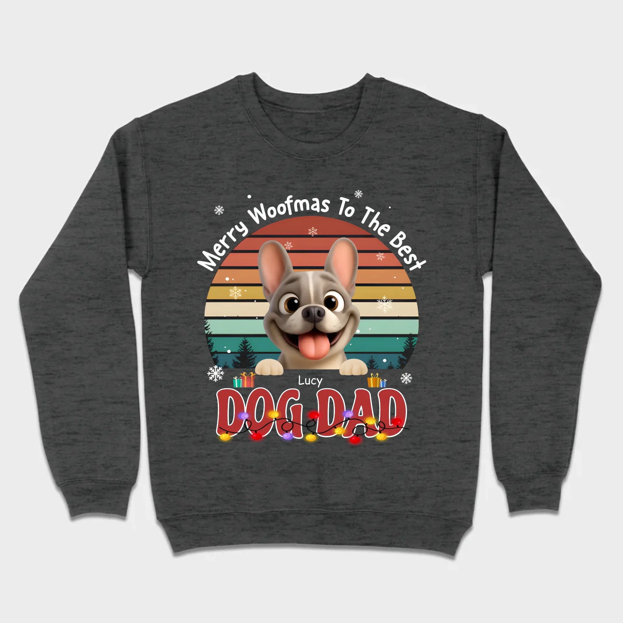 Custom Frenchie Basic Tee – Merry Woofmas To The Best Dog Dad Present