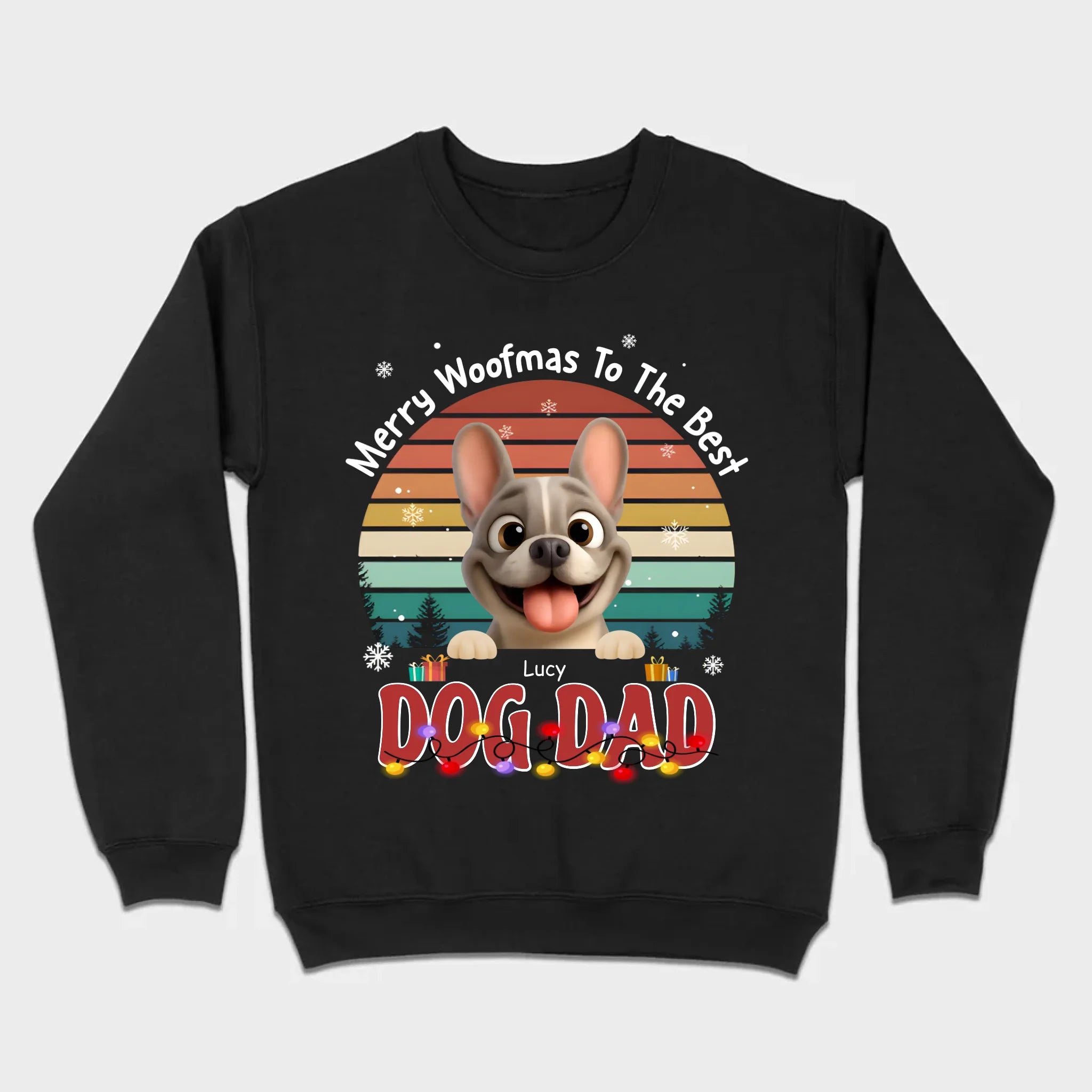 Custom Frenchie Basic Tee – Merry Woofmas To The Best Dog Dad Present