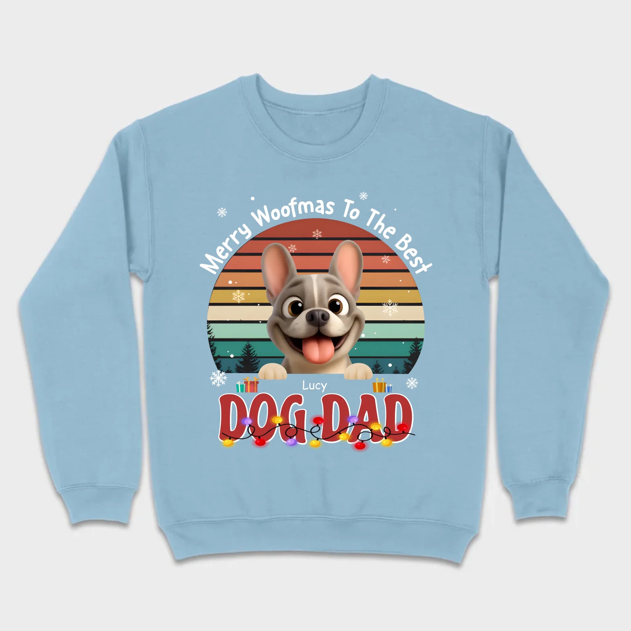 Custom Frenchie Basic Tee – Merry Woofmas To The Best Dog Dad Present