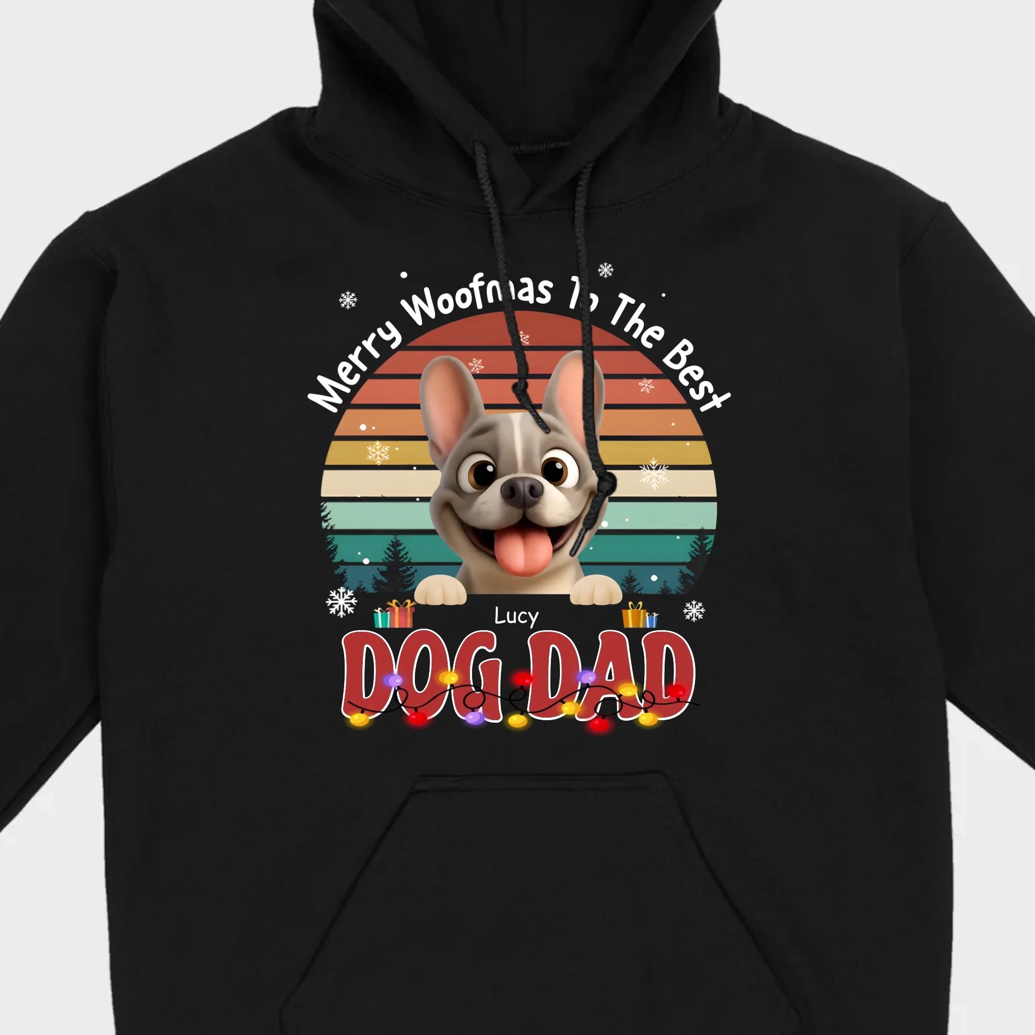 Custom Frenchie Basic Tee – Merry Woofmas To The Best Dog Dad Present