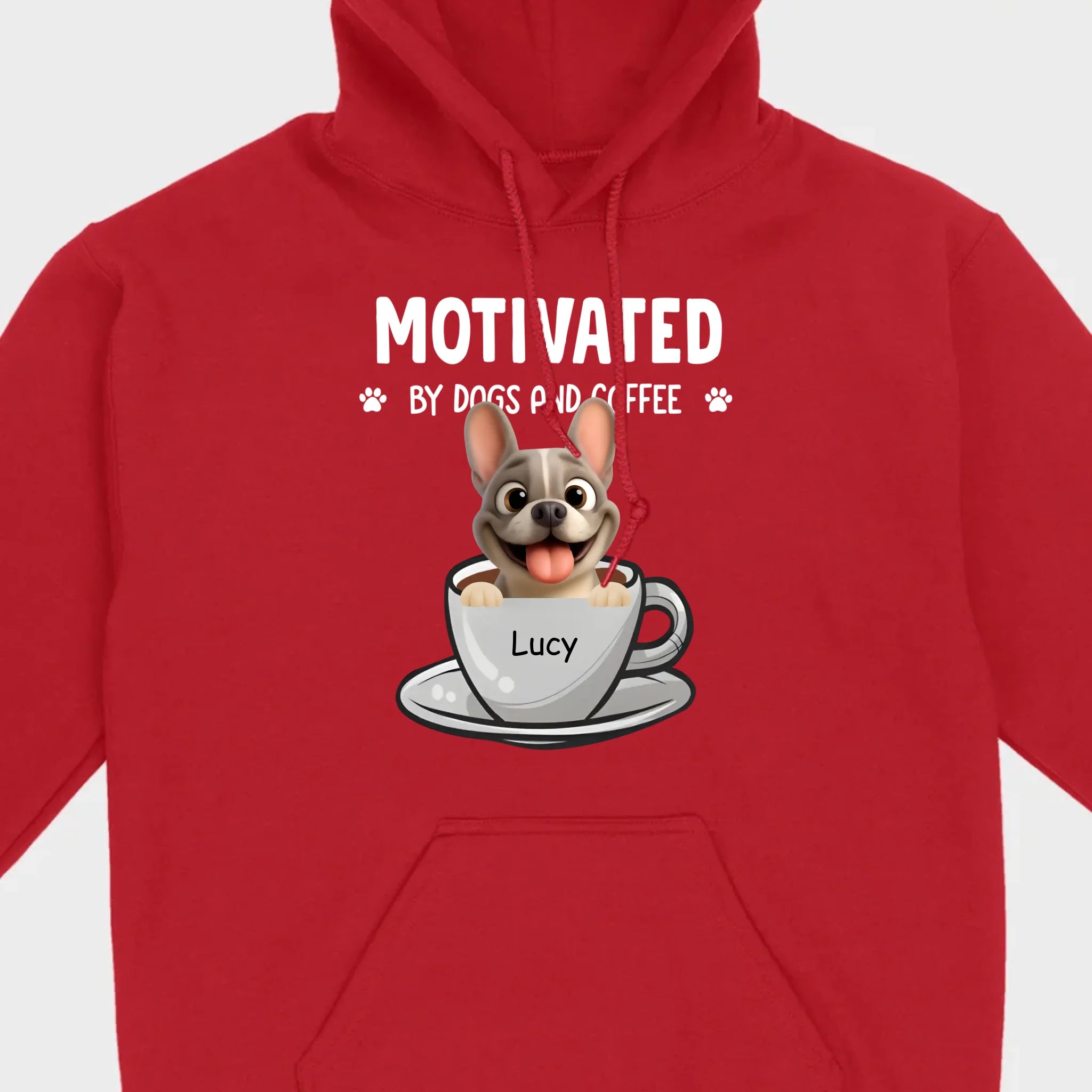 Personalized French Bulldog T-shirt – Motivated By Dogs And Coffee