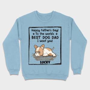 Personalized Frenchie I Woof You Father's Day Shirt – Funny Best Dog Dad Gift