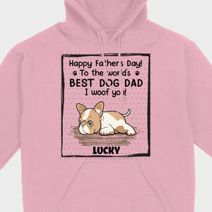 Personalized Frenchie I Woof You Father's Day Shirt – Funny Best Dog Dad Gift