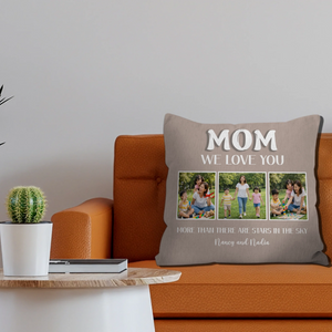 Customized 3 Picture Strip Pillow – More Than There Are Stars In The Sky Mom Gift