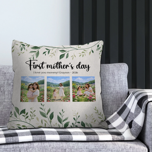 First Mother's Day Custom Photo Pillow – Gift For Mom