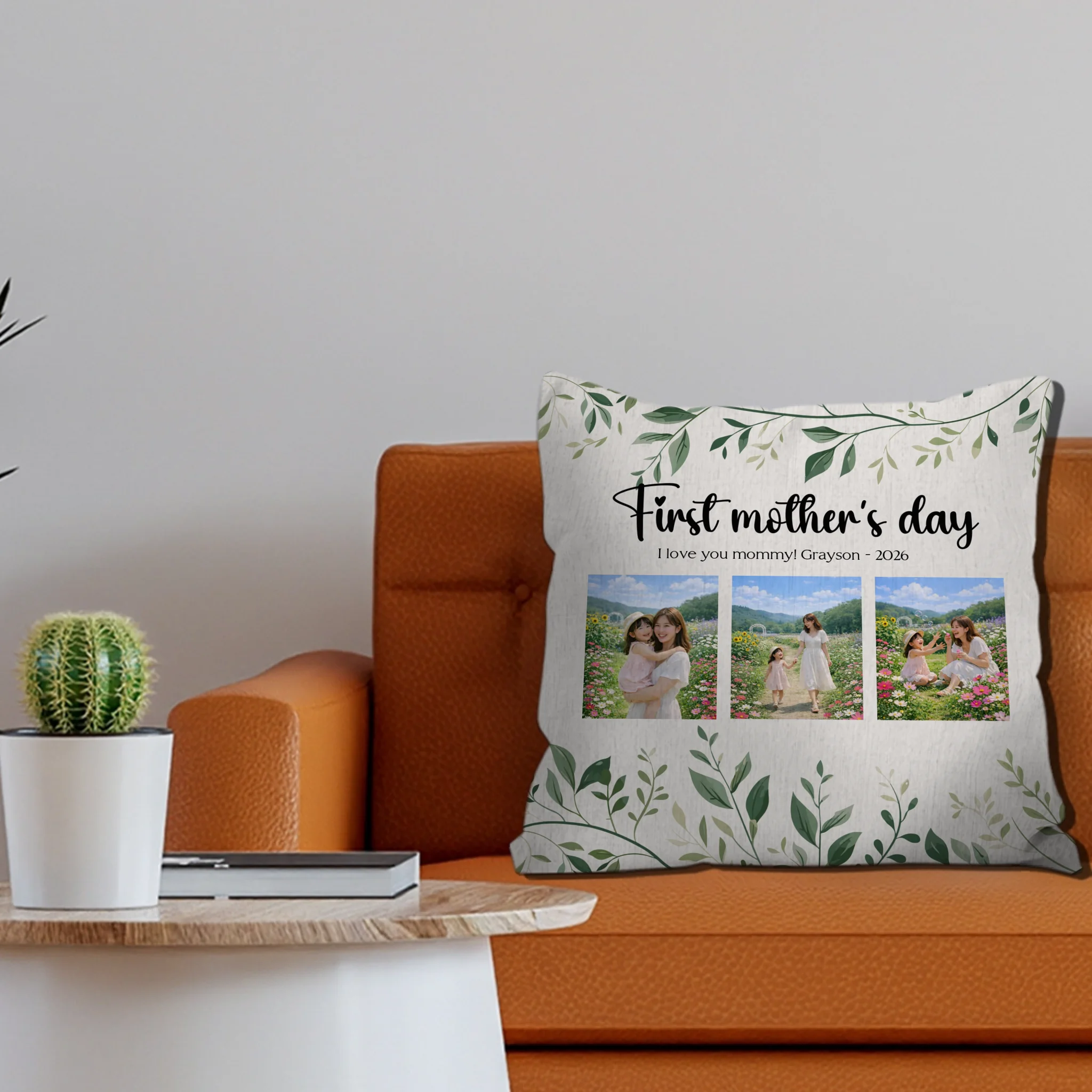 First Mother's Day Custom Photo Pillow – Gift For Mom