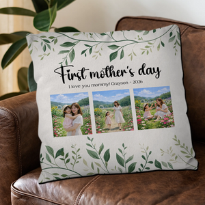 First Mother's Day Custom Photo Pillow – Gift For Mom