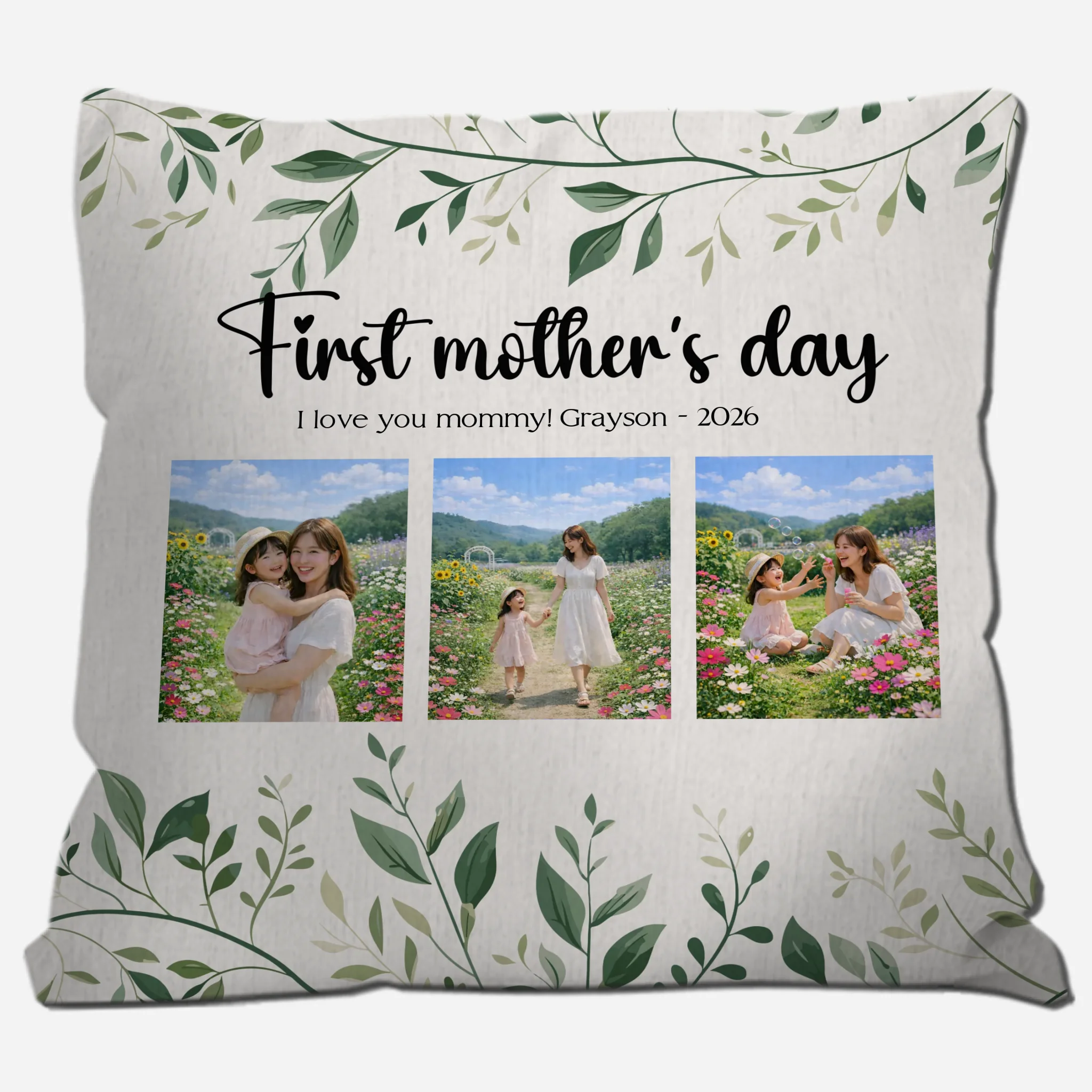 First Mother's Day Custom Photo Pillow – Gift For Mom
