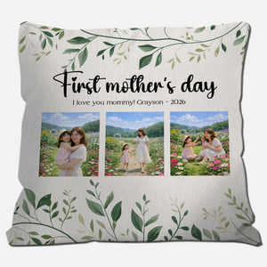 First Mother's Day Custom Photo Pillow – Gift For Mom
