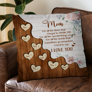 Custom Pillow With Name – I Forgot To Thank You Wood Floral Mom Gift
