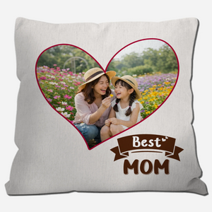 Customized Heart Picture Throw Pillow – Best Mom Present