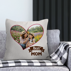 Customized Heart Picture Throw Pillow – Best Mom Present