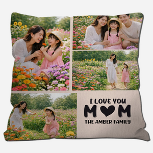Unique M❤M Personalized Picture Throw Pillow – I Love You Mom Gift