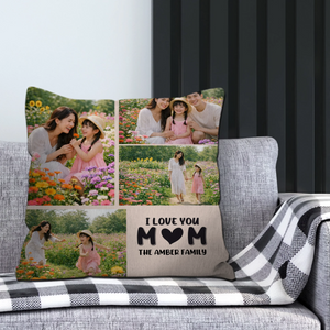 Unique M❤M Personalized Picture Throw Pillow – I Love You Mom Gift