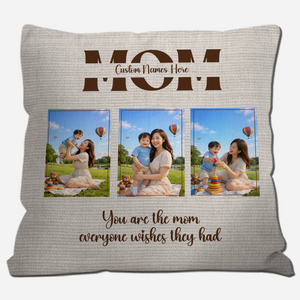 Customized Throw Pillow – Split MOM Text Name Gift For Mother