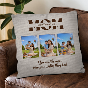 Customized Throw Pillow – Split MOM Text Name Gift For Mother