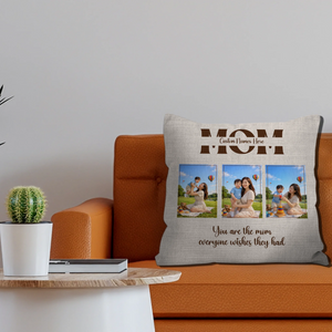 Customized Throw Pillow – Split MOM Text Name Gift For Mother