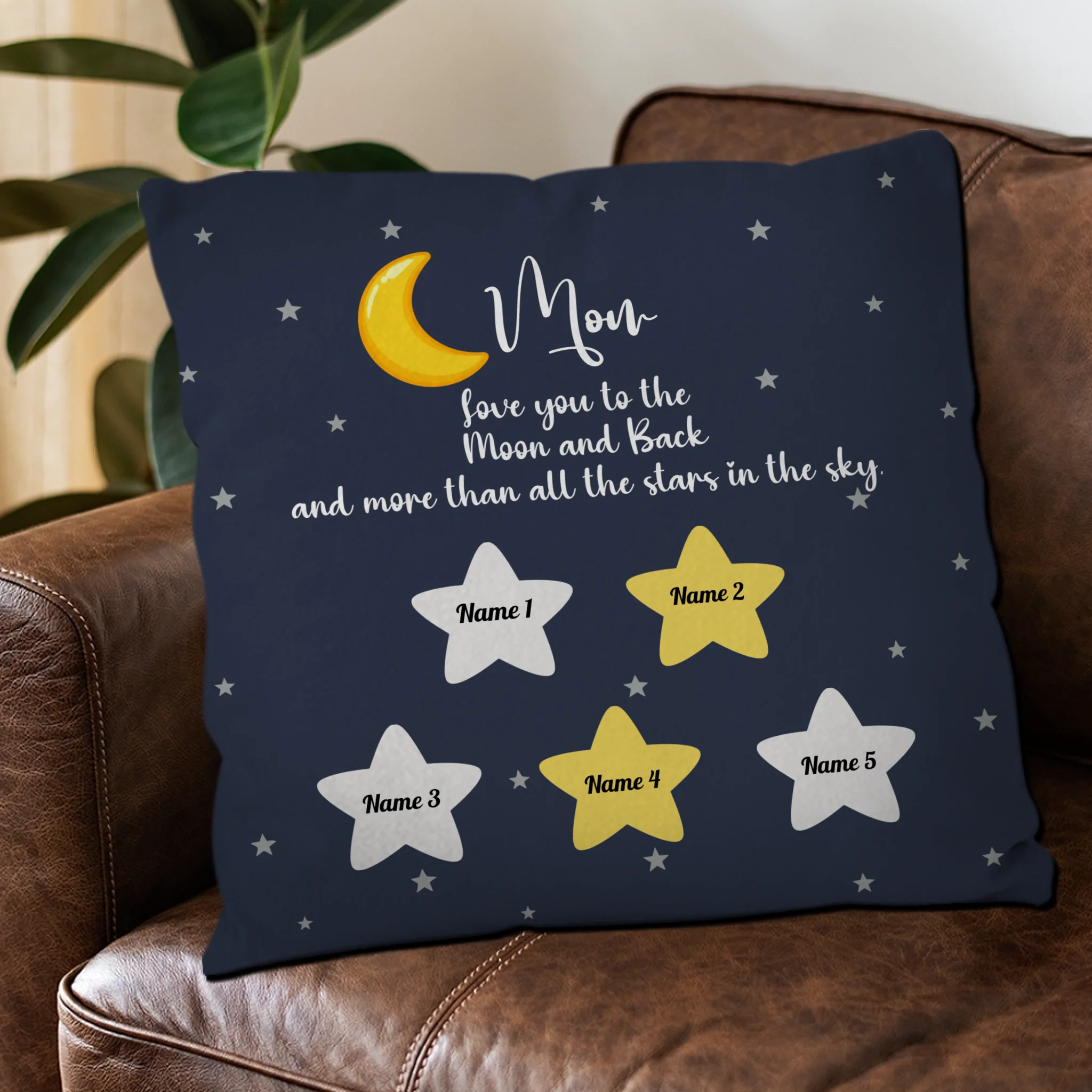 Personalized Throw Pillow – Love You To The Moon And Back Mom Gift