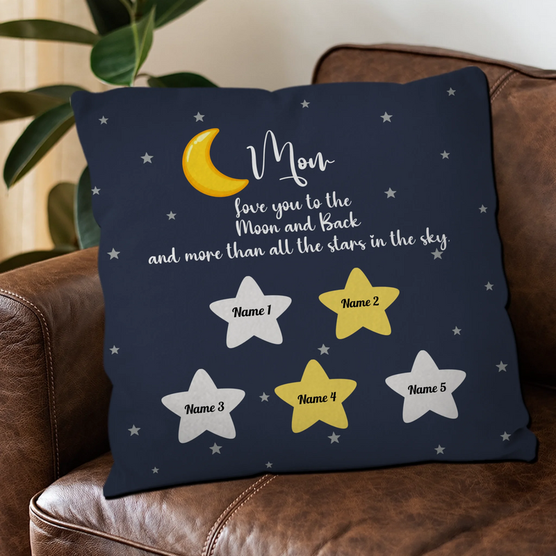 Personalized Throw Pillow – Love You To The Moon And Back Mom Gift