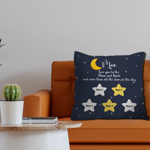 Personalized Throw Pillow – Love You To The Moon And Back Mom Gift
