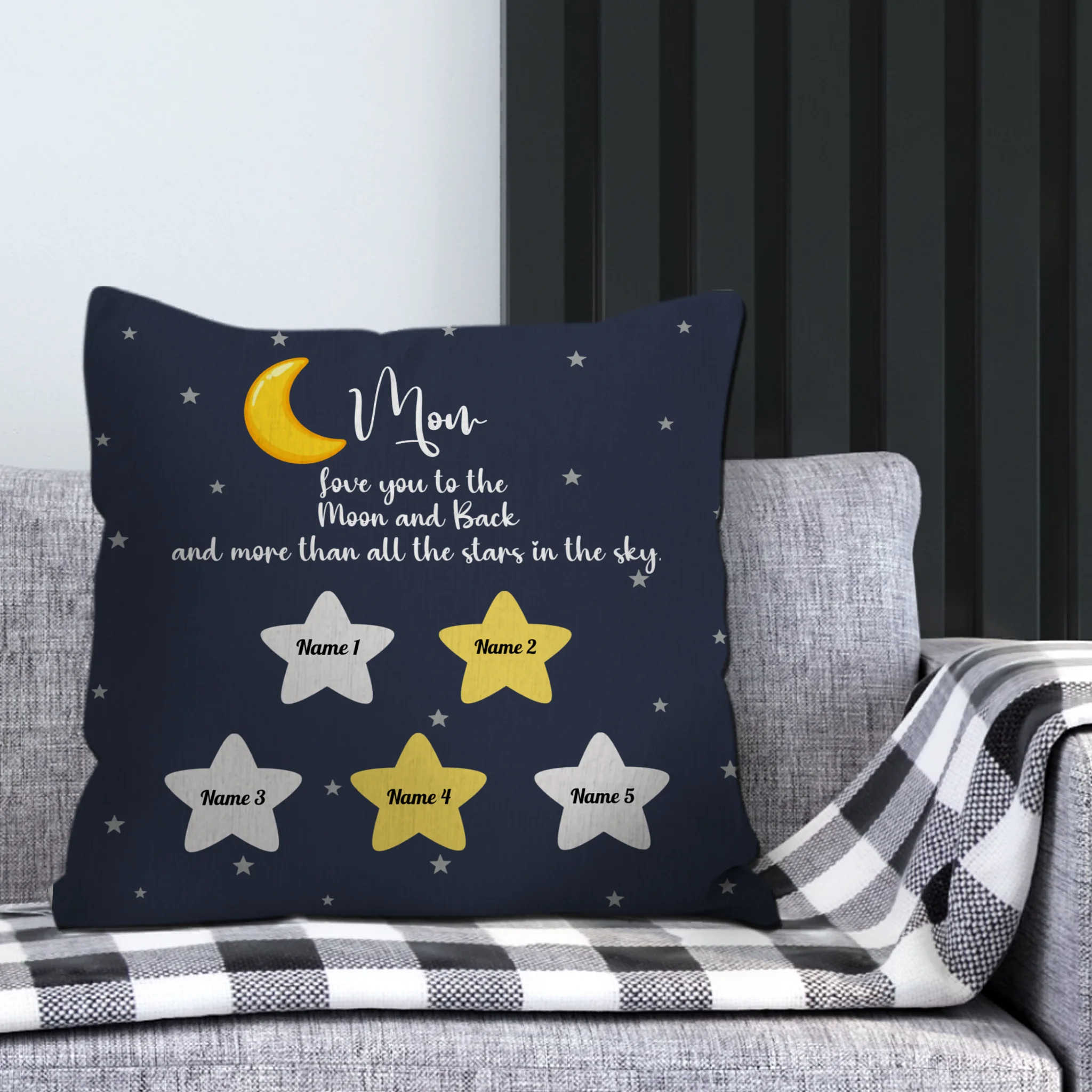 Personalized Throw Pillow – Love You To The Moon And Back Mom Gift