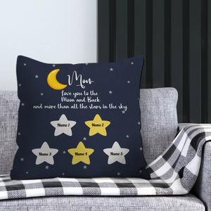 Personalized Throw Pillow – Love You To The Moon And Back Mom Gift