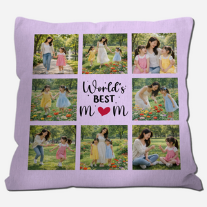 Customized World's Best Mom Pillow – Heart Text Mother Gift