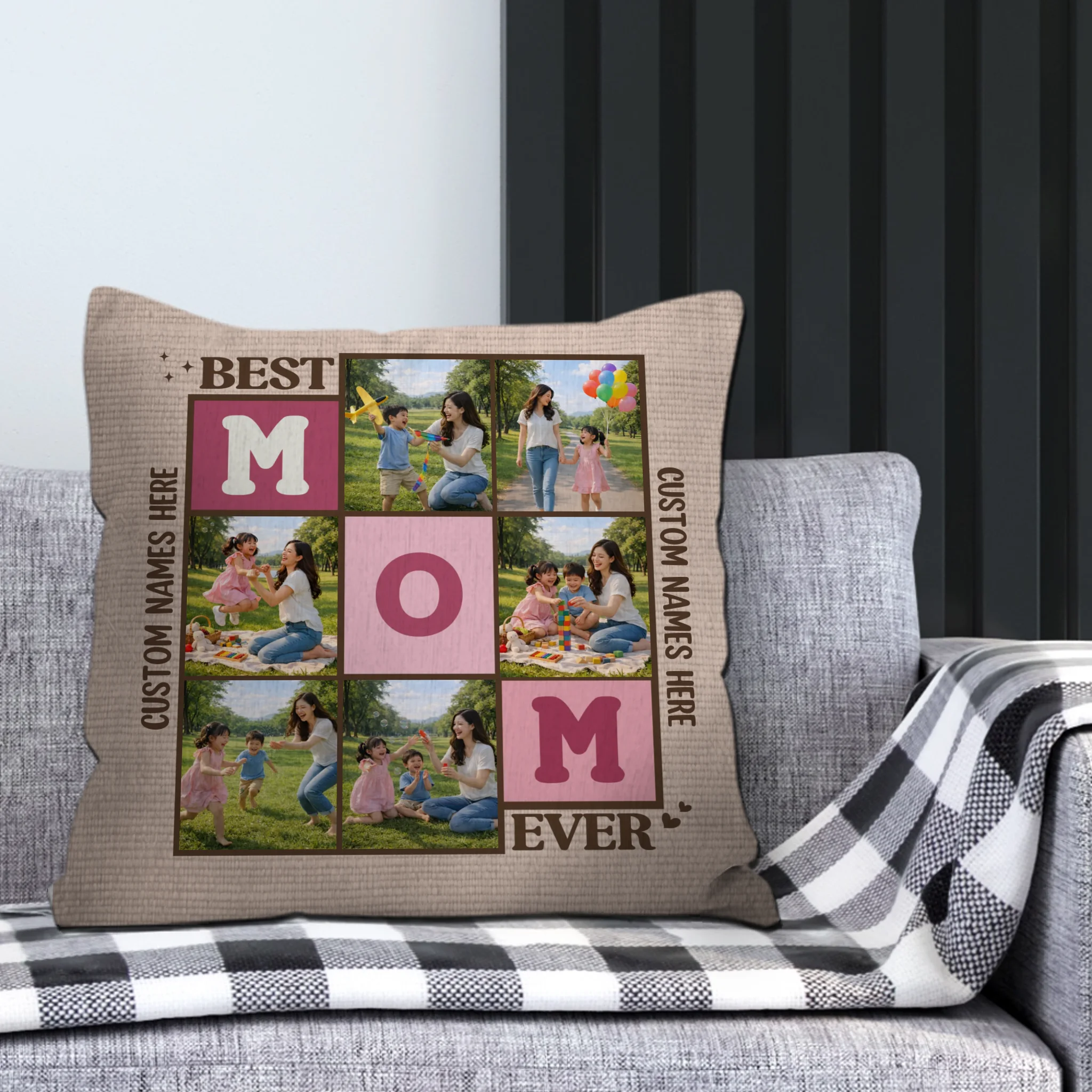 Bespoke Multi-Photo Pillow for Mother – Best Mom Ever