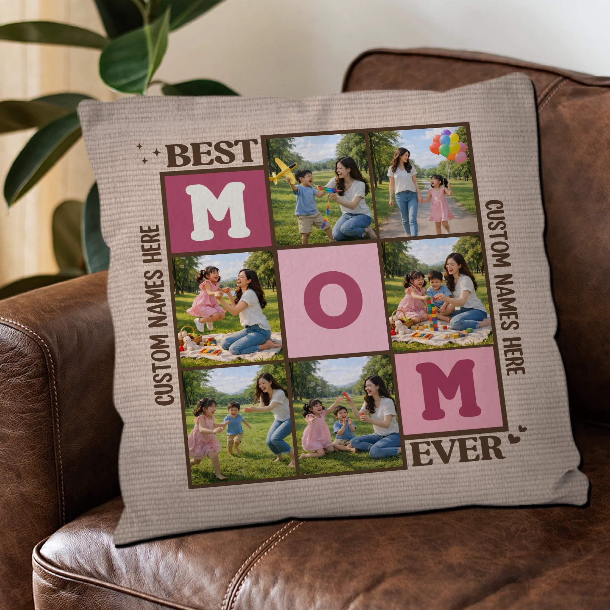 Bespoke Multi-Photo Pillow for Mother – Best Mom Ever