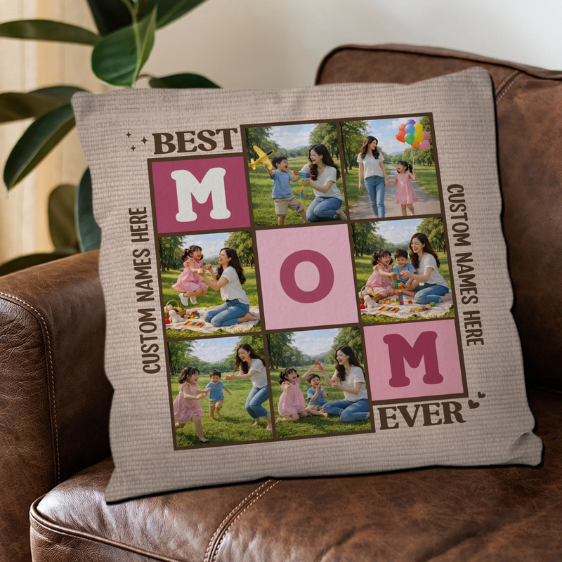 Bespoke Multi-Photo Pillow for Mother – Best Mom Ever
