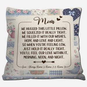 Customized Throw Pillow For Mother – Vintage Floral Gift with Custom Kids Names