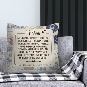 Customized Throw Pillow For Mother – Vintage Floral Gift with Custom Kids Names