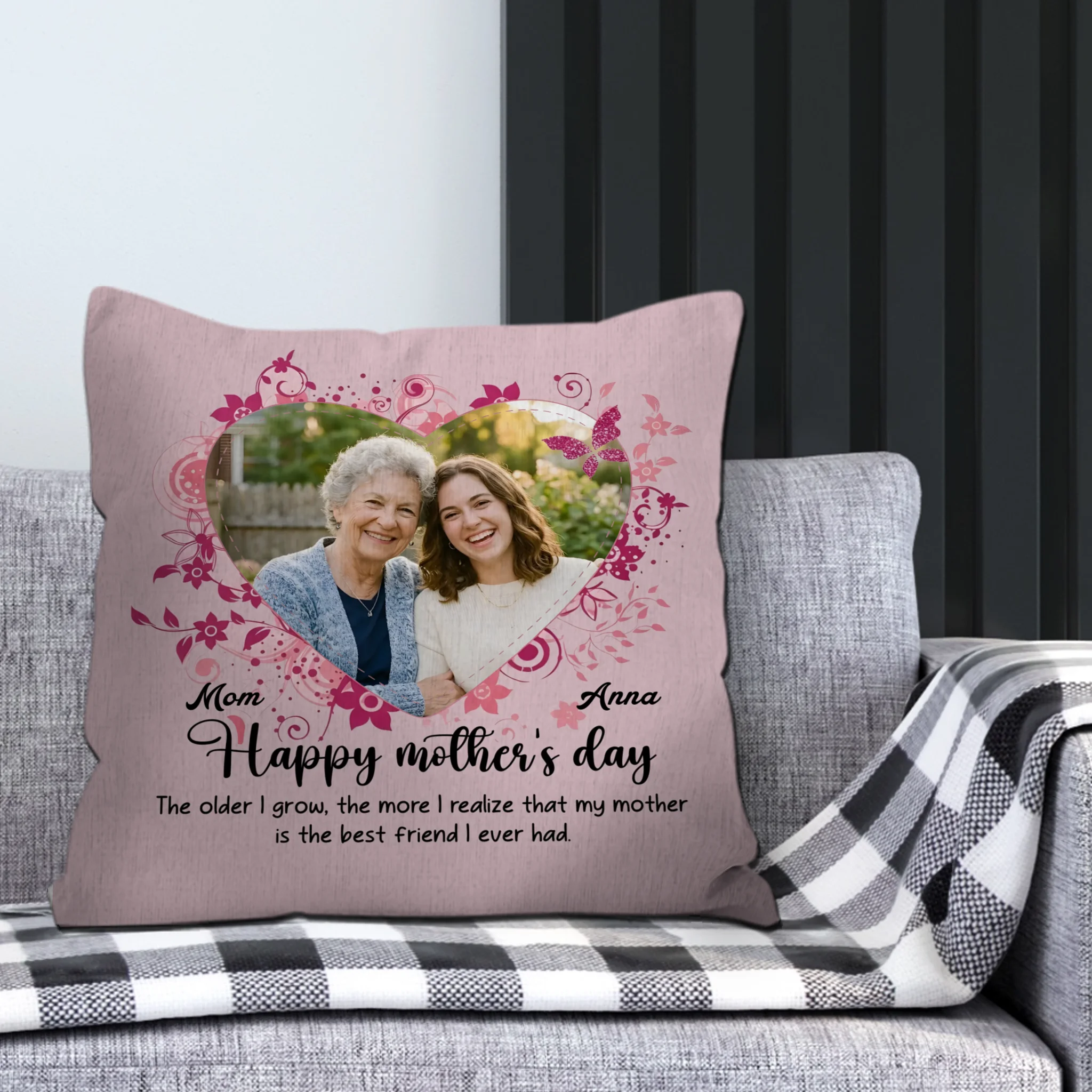 Customized Happy Mother's Day Pillow – My Mother Is The Best Friend Gift