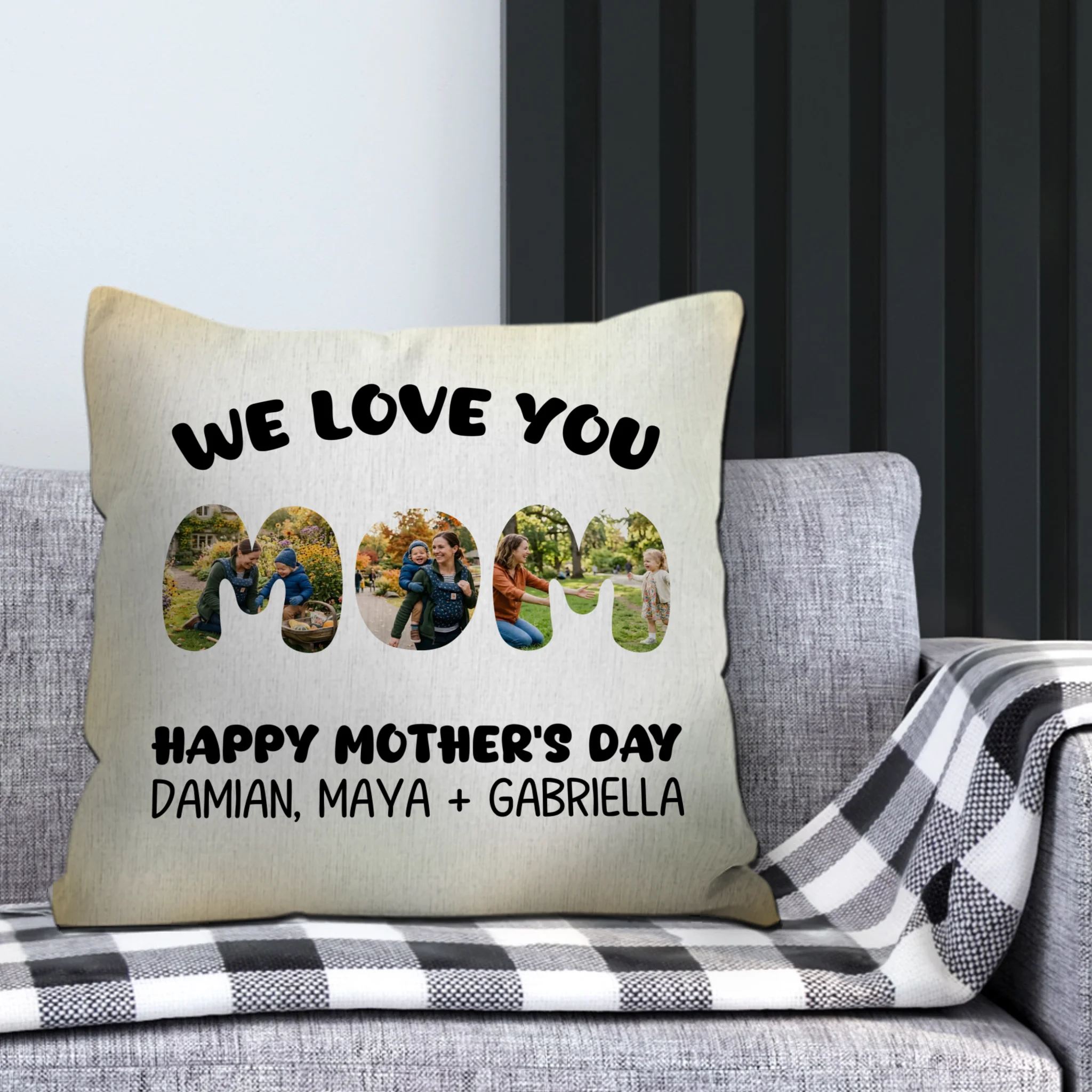 Unique We Love You Throw Pillow –  Happy Mother's Day Present