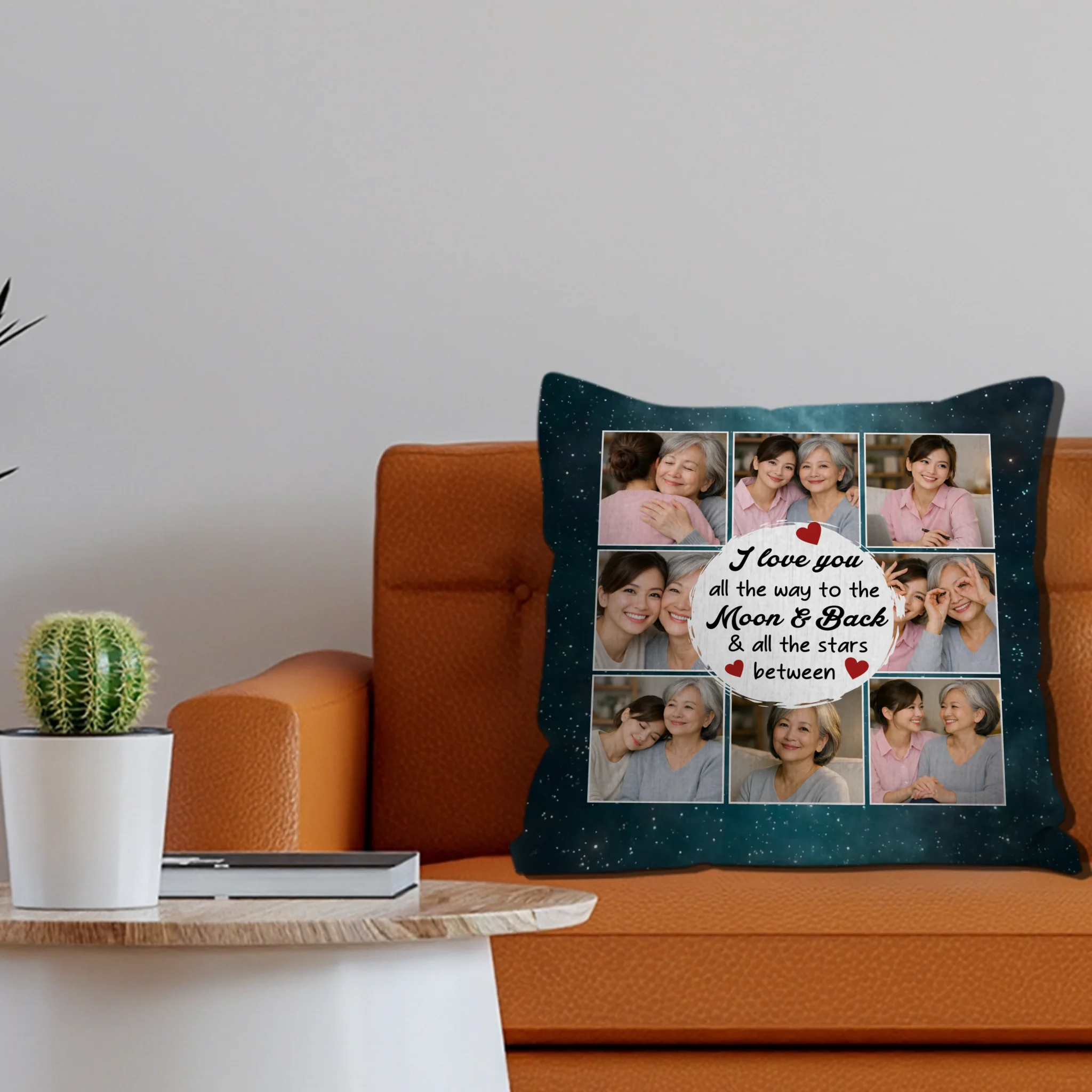 Customized Starry Night Sky Throw Pillow – Love You To The Moon Mother Gift