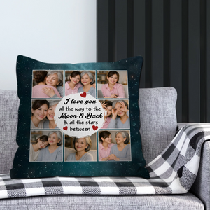 Customized Starry Night Sky Throw Pillow – Love You To The Moon Mother Gift