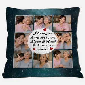 Customized Starry Night Sky Throw Pillow – Love You To The Moon Mother Gift