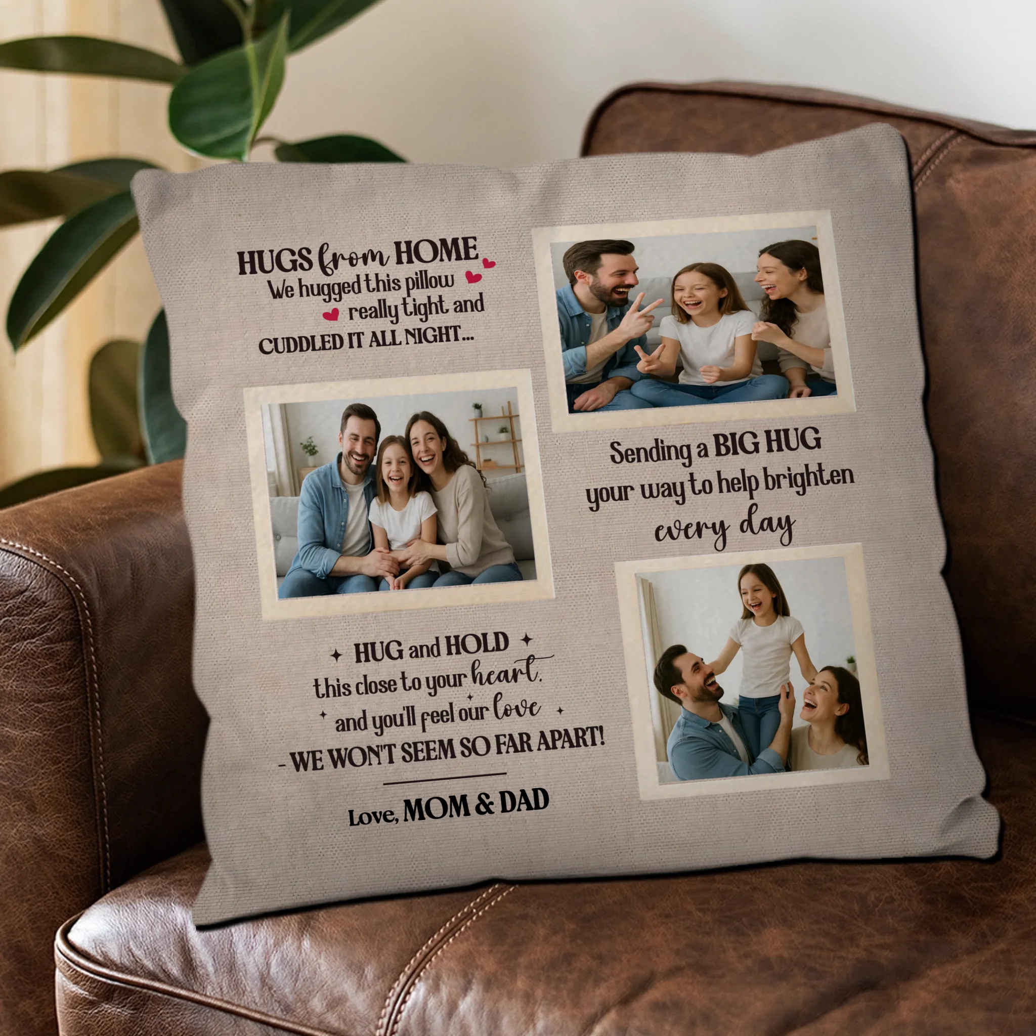 Unique Family Personalized Pillow – Hug And Hold Gift