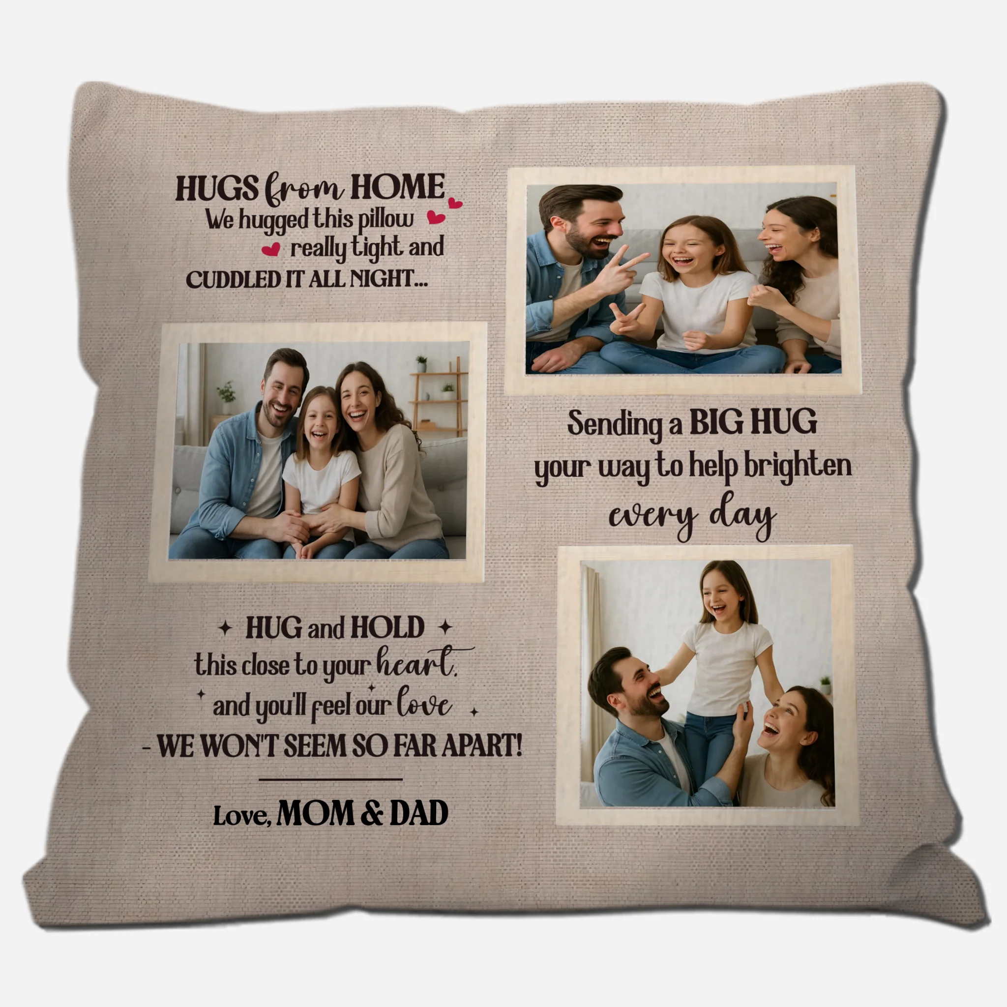 Unique Family Personalized Pillow – Hug And Hold Gift