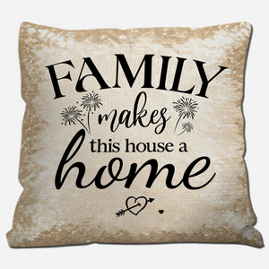 Personalized Family Makes This House A Home Throw Pillow – Special Gift For Family
