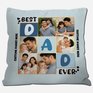 Personalized Best Dad Ever Pillow – Custom Name and Photo For Dad Gift