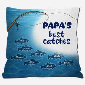 Unique Fishing Throw Pillow – Ocean Fish School Gift for Father