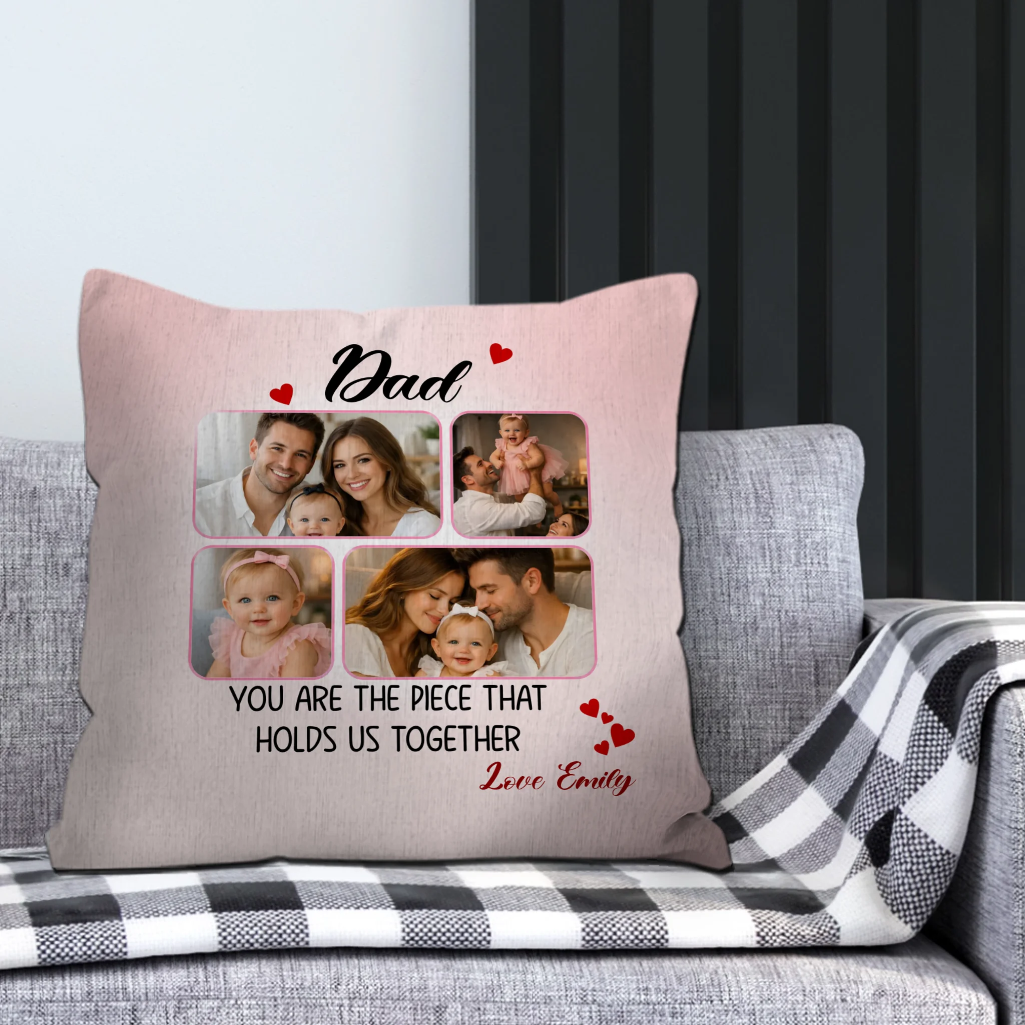 You Are The Piece That Holds Us Together Pillow – Photo Personalized Gift