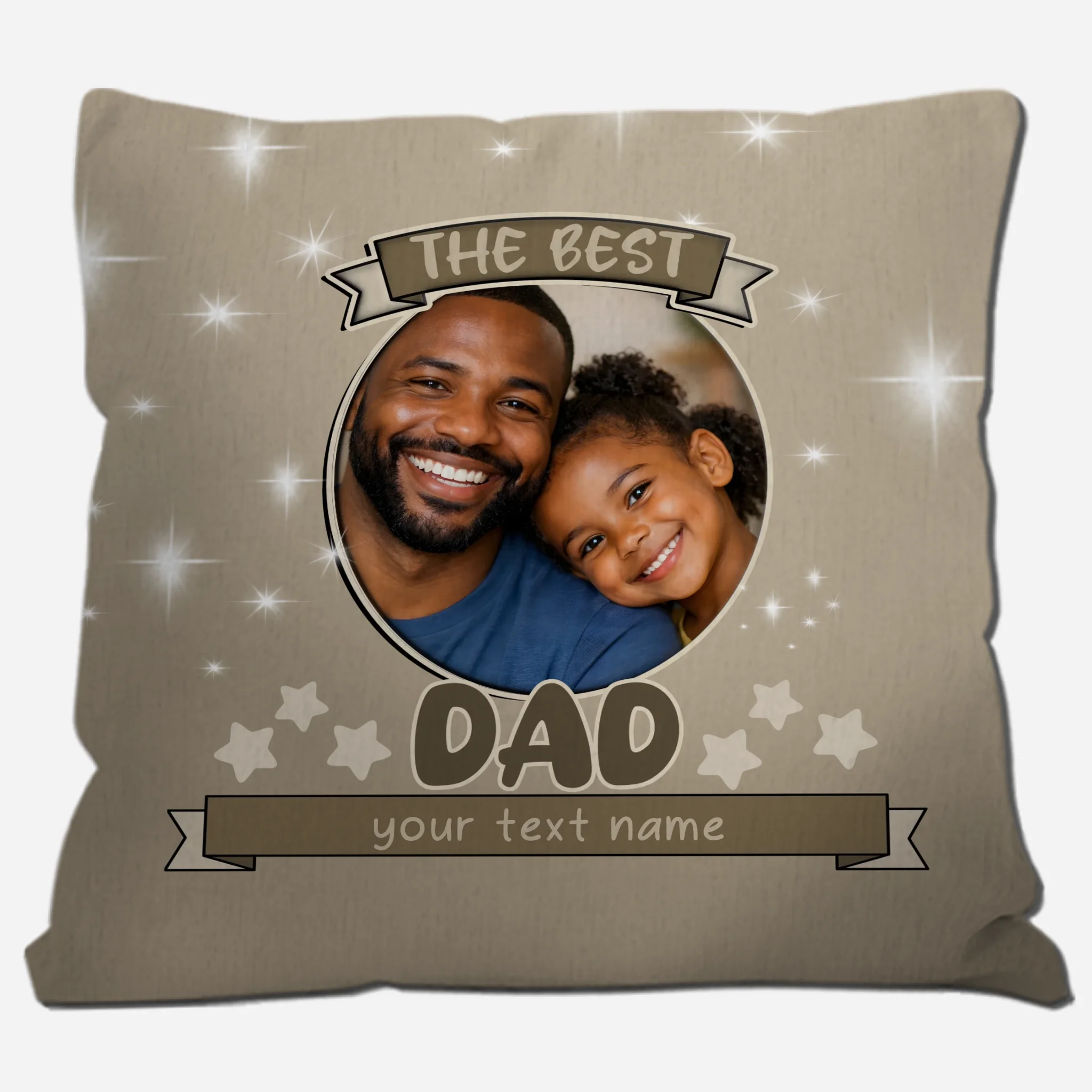 Customized Circular Picture Pillow – The Best Dad Unique Gift