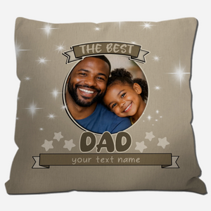 Customized Circular Picture Pillow – The Best Dad Unique Gift