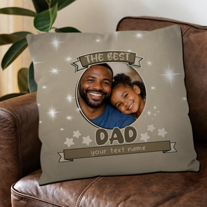 Customized Circular Picture Pillow – The Best Dad Unique Gift