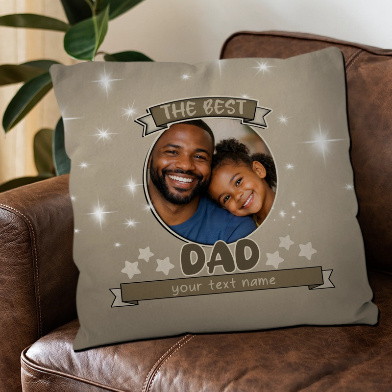 Customized Circular Picture Pillow – The Best Dad Unique Gift