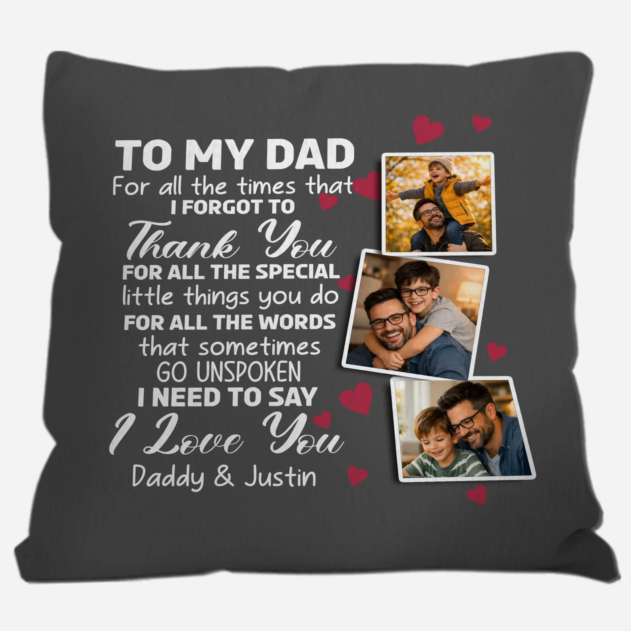 Unique Personalized Pillow for Dad – Special Emotional Letter Present